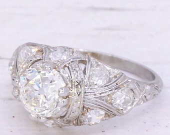 Edwardian 2.51 Carat Old Cut Diamond Engagement Ring, circa 1910