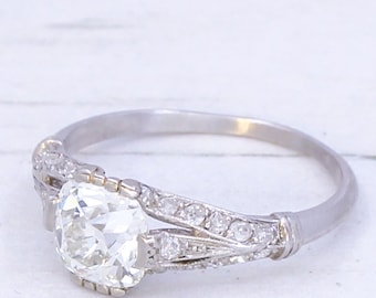 Edwardian 1.32 Carat Old Cut Diamond Engagement Ring, circa 1910