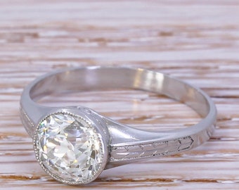 Art Deco 1.69 karaat oud geslepen diamanten verlovingsring, circa 1920