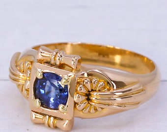 Victorian 0.81 Carat Sapphire Solitaire Ring, circa 1900