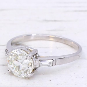 Art Deco 2.23 Carat Old European Cut Diamond Engagement Ring, circa 1930