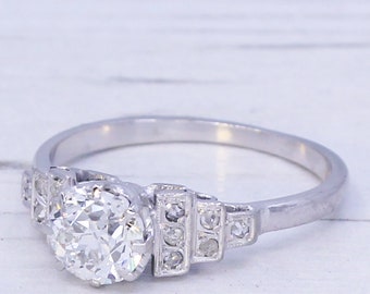 Art Deco 1.13 Carat Old Cut Diamond Engagement Ring, circa 1930