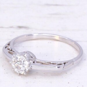 Mid Century 0.61 Carat Old Cut Diamond Engagement Ring, circa 1955