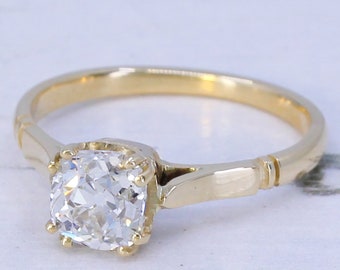 Art Deco 1.30 Carat Old Cut Diamond Engagement Ring, circa 1920