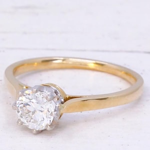 Art Deco 0.71 Carat Old Cut Diamond Engagement Ring, circa 1930