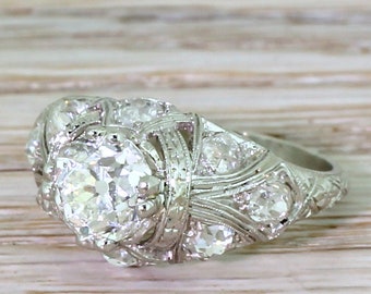 Edwardian 2.51 Carat Old Cut Diamond Engagement Ring, circa 1910