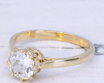 Art Deco 0.86 Carat Old Cut Diamond Engagement Ring, circa 1920