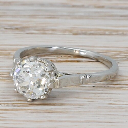 Art Deco 2.23 Carat Old European Cut Diamond Engagement Ring - Etsy