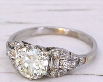 Edwardian 1.41 Carat Old Cut Diamond Engagement Ring, circa 1910