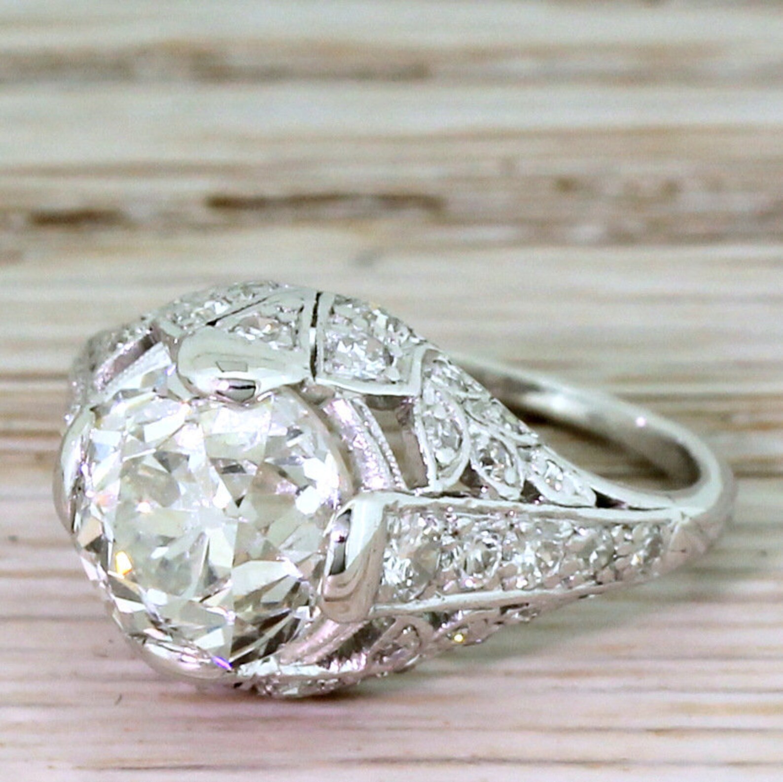 Art Deco 2.81 Carat Old European Cut Diamond Ring Circa 1920 | Etsy