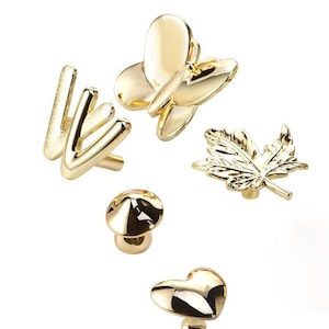 Pilz Knopf Möbel Schublade Ahornblatt Griff Gold Schrank Türgriff Hellsilber Herz ziehen Kleiderschrank Buchstabe W Knopf Schmetterling Griff-A623