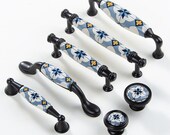 Country Style Ceramics handle Furniture drawer handle and knobs closet door pull cabinet handle furniture fitting and wardrobe handle -A392