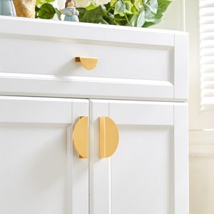 Semicircle Brass handle Cabinet pull Furniture drawer pull closet door gold pull semicircle brass pull half moon brass handle gold pull-A96