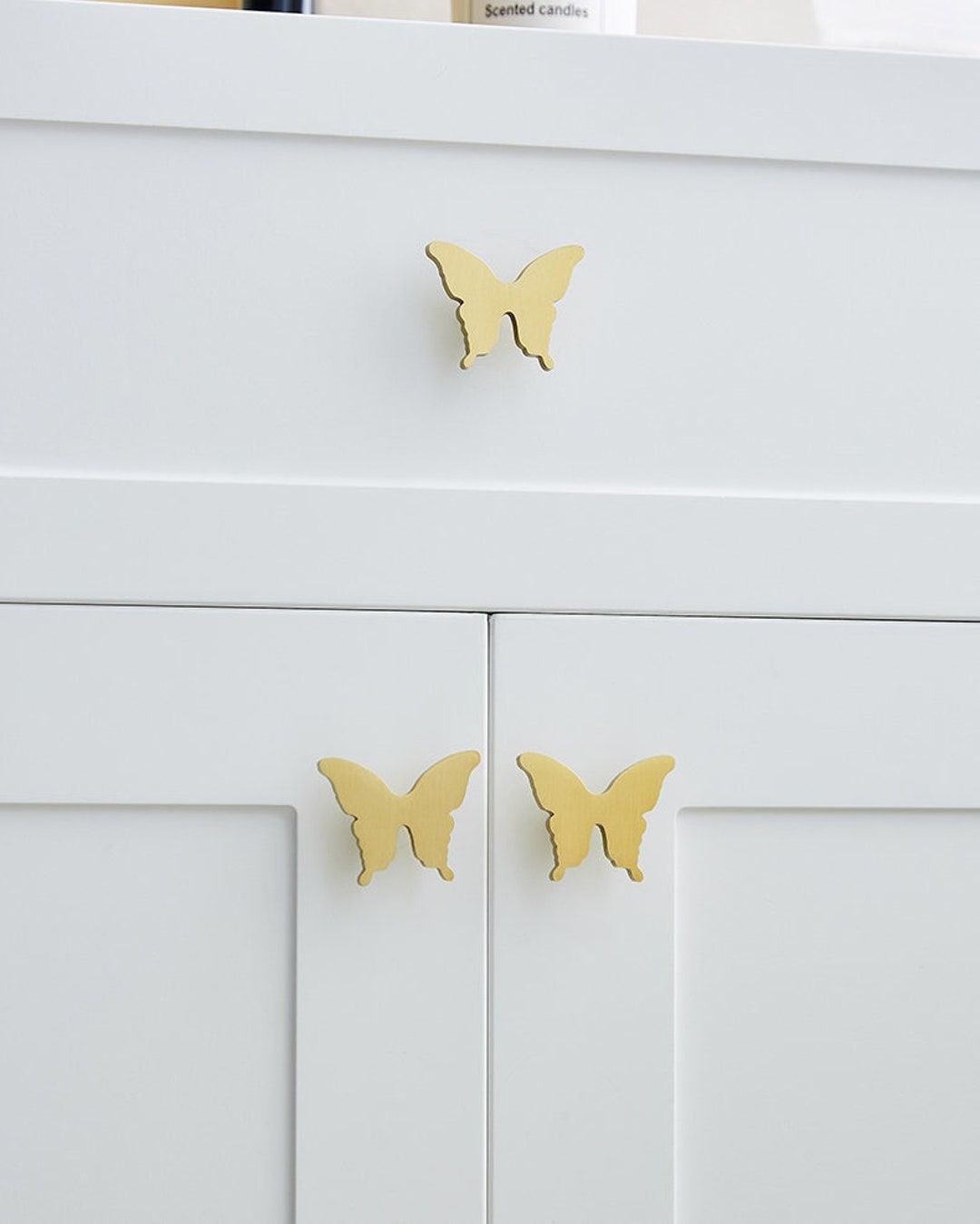The Butterfly Knob Solid Brass Drawer Gold Handle Closet Door