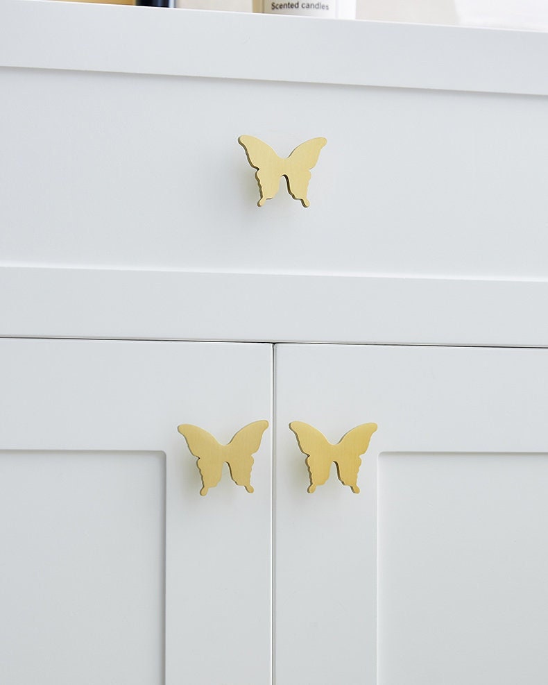 gold butterfly dresser knobs Gold Butterfly Shape Metallic Knob