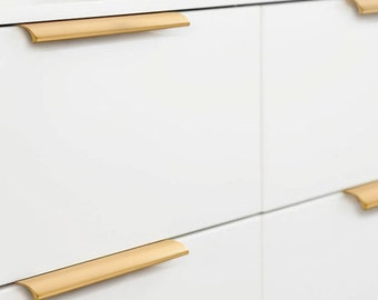 Tiroir à tirer en laiton poignée noire porte de placard traction en or poignée en laiton d'armoire poignée en laiton or noir pour meubles de vie à la maison-A330