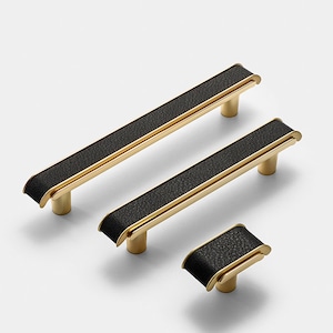 Leather Furniture handle cabinet Light luxury handle drawer black handle wardrobe knob wine Cabinet handle modern simple leather knob-A485