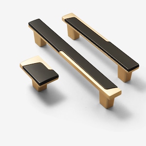 Furniture simple handle Black and gold drawer pull bathroom furniture cabinet knob Closet door pull furniture fitting for home living- A474