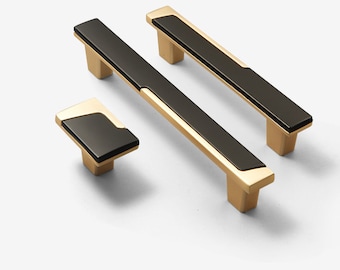 Puxador de gaveta para móveis, alça simples, preto e dourado, para banheiro, armário, porta, armário, montagem para casa, sala de estar-a474