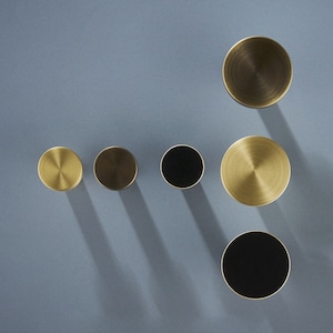 Round knob brass cabinet knob Closet door pull Furniture gold pull drawer knob knob single hole knob closet brass knob black knob-A62