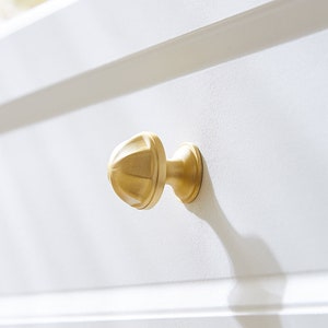 Brass cabinet knob solid brass hat knob drawer gold handle closet door brass pull single hole wardrobe knob furniture handle for home-F07