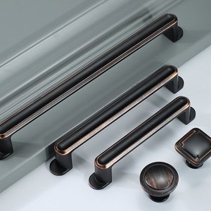Black handle Furniture drawer pull  Cabinet black handle Closet door pull Single hole round knob Square knob Furniture black pull -A640
