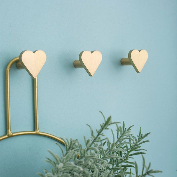 Solid Brass Loving heart Hook|Brass Coat Hook |Solid golden hook |Hat Hook |Brass Clothes Hook |Decoration Hooks |Wall Hook|Mirror Hook-A238