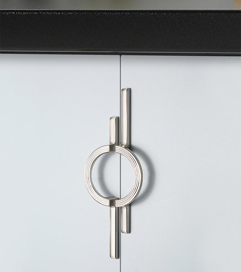 Semicircle handle Furniture cabinet pull Drawer gold handle Closet door Drawing nickel pull Half-moon handle Drawing nickel pull-A630 image 5
