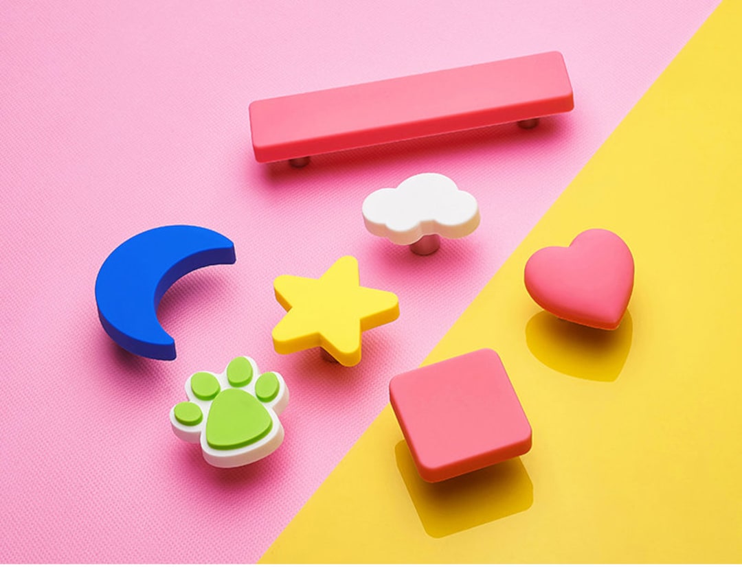 Rubber Colourful Knob Children Furniture Drawer Handles Blue Moon Knob ...
