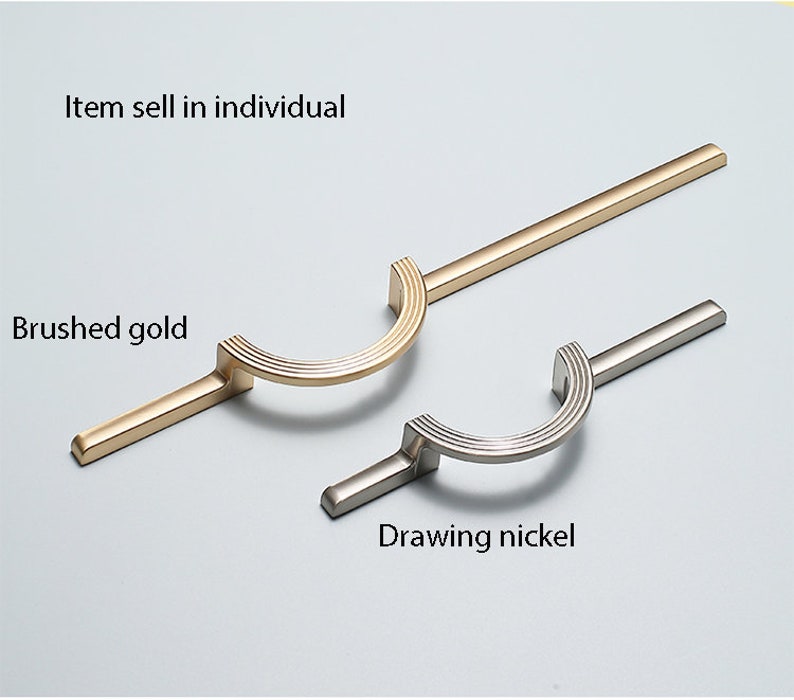 Semicircle handle Furniture cabinet pull Drawer gold handle Closet door Drawing nickel pull Half-moon handle Drawing nickel pull-A630 image 10