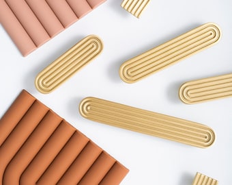 Brass stripe handle Furniture cabinet pull drawer brass handle Closet door pull Wardrobe gold handle pull single hole knob-A669