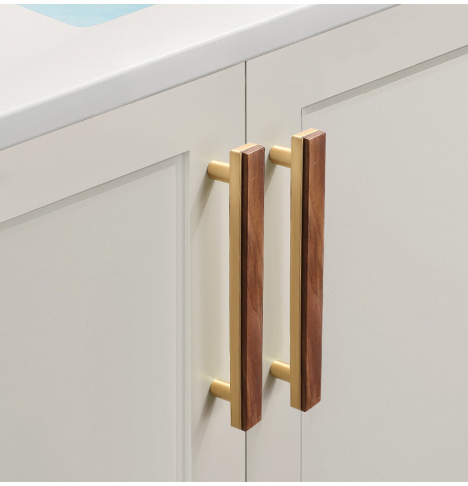Walnut Wood Handle Closet Door Pull Walnut Drawer Single Hole Knob
