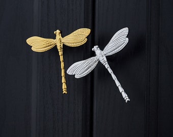 Insekt mässingsknopp Dragonfly Mässingsknopp vardagsrumsmöbler skåphandtag möbelhandtag garderobshandtag ett hål mässingsknopp-A428