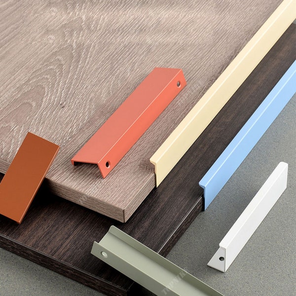 Colourful Furniture invisible pulls drawer blue handle cabinet white pull Closet door kitchen cabient pull Wardrobe green handle- A685