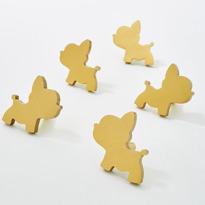 Cute Little Dog cabinet knob solid brass drawer gold handle closet door brass pull single hole wardrobe knob Dog handle for furniture-A664