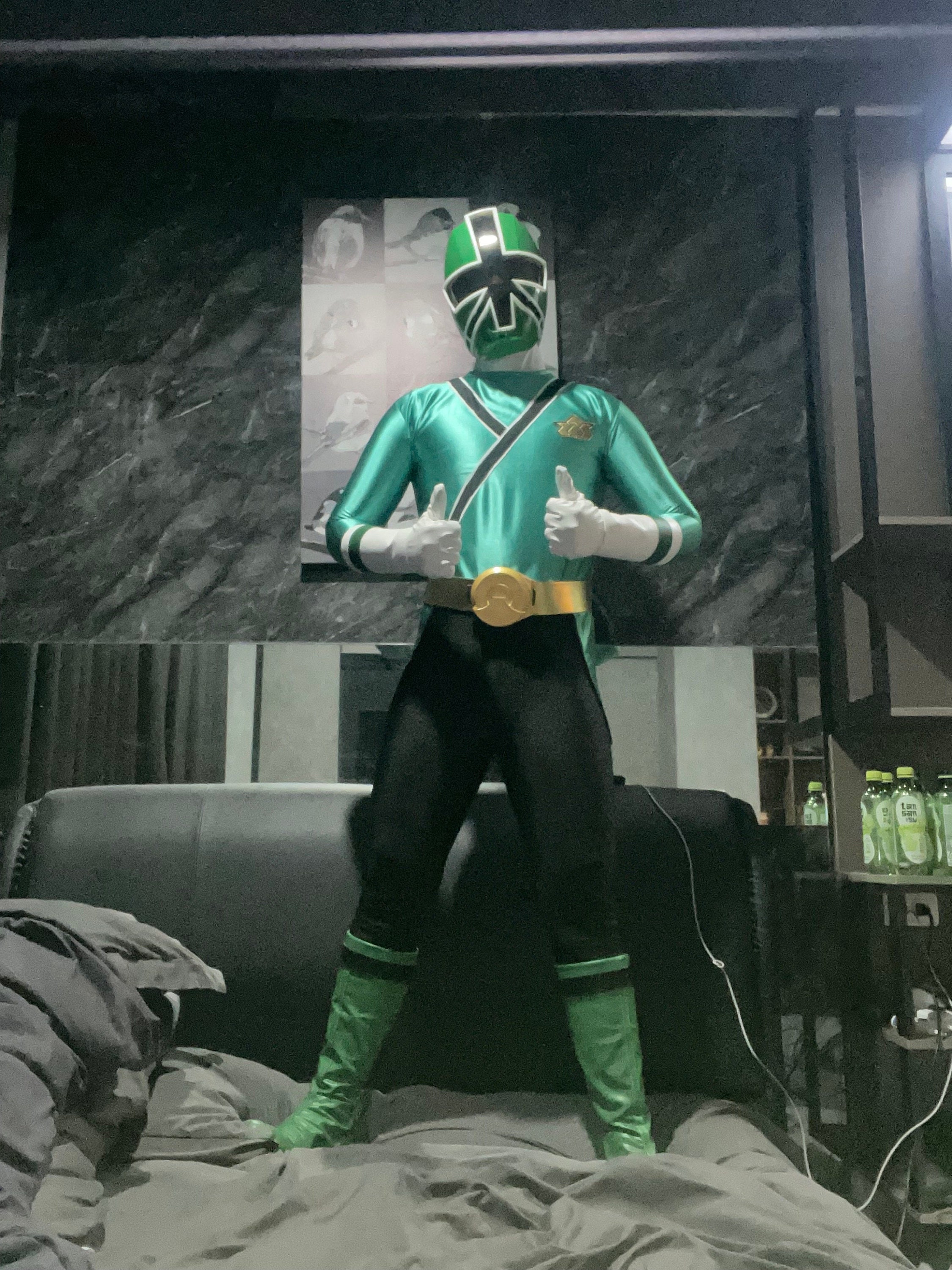 green Samurai Power Ranger full set cosplay costume custom made