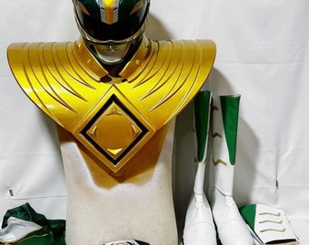 Conjunto completo de disfraz de cosplay de Tommy Oliver, Green Ranger de MMPR