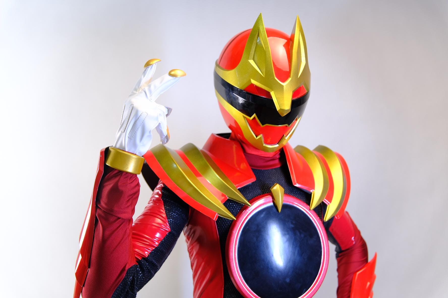 戦隊風レッド　特撮ヒーロー　ガワコスマスク No.1 SENTAI GOZYUGER Red Toono Hoeru （gozyu Wolf）cosplay Costume