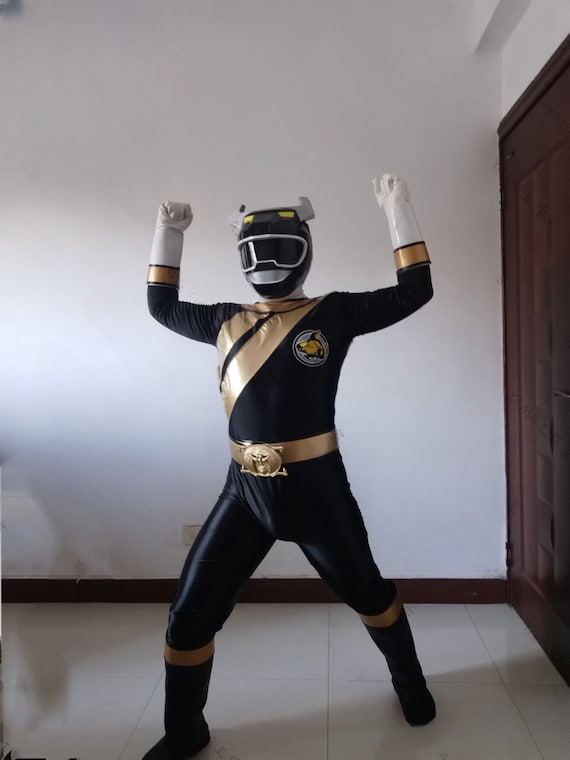 Black Ranger Costume Power Ranger Goushi Black Ranger Jumpsuit Cosplay