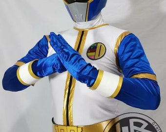 Costume cosplay set completo Gosei Sentai Dairanger Blue realizzato su misura (tutte le designazioni possono essere fornite)