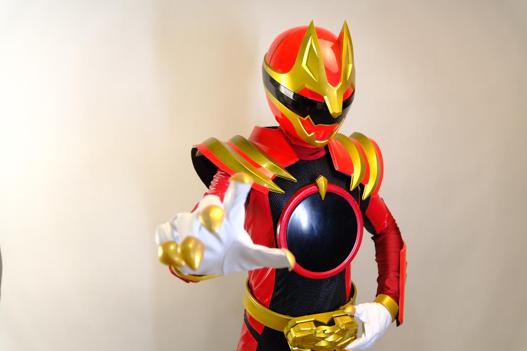 戦隊風レッド　特撮ヒーロー　ガワコスマスク No.1 SENTAI GOZYUGER Red Toono Hoeru （gozyu Wolf）cosplay Costume