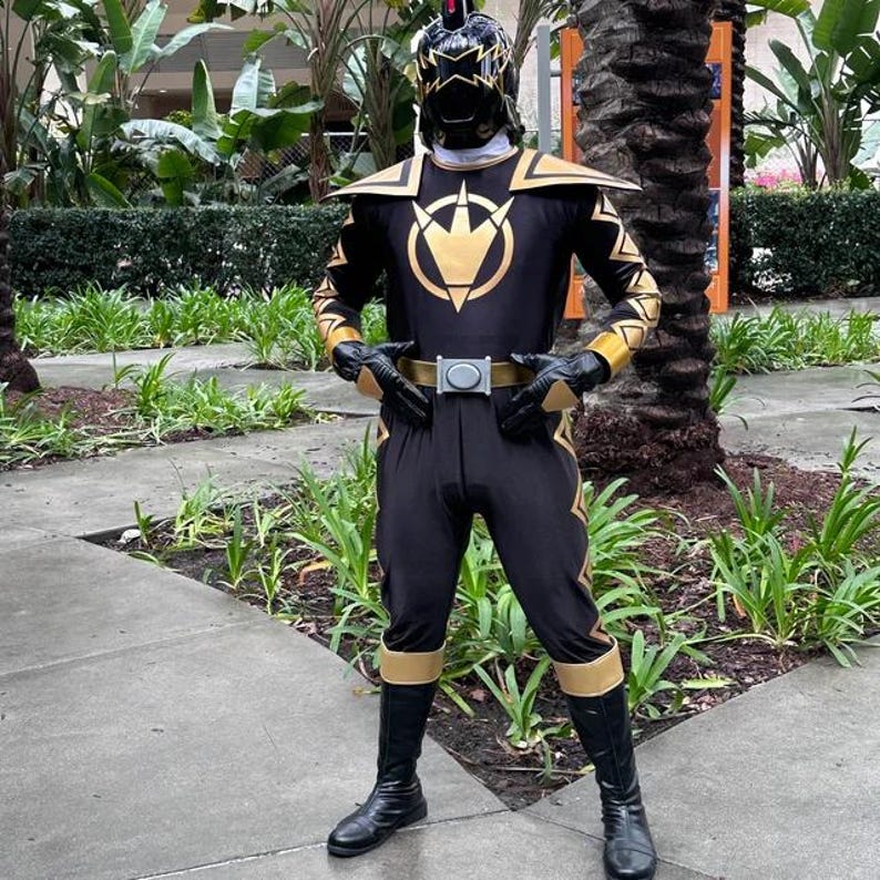 Power Rangers Crown Black Dino Thunder Ranger Tommy Oliver Full Set Cosplay Costume Custom ...