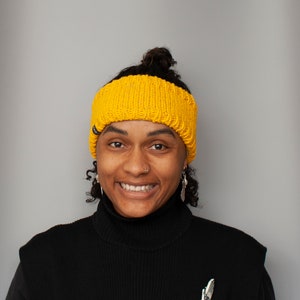 Unisex adult reflective Headband acrylic a: Yellow