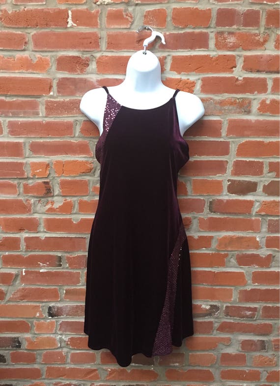 velvet sequin high neck dress
