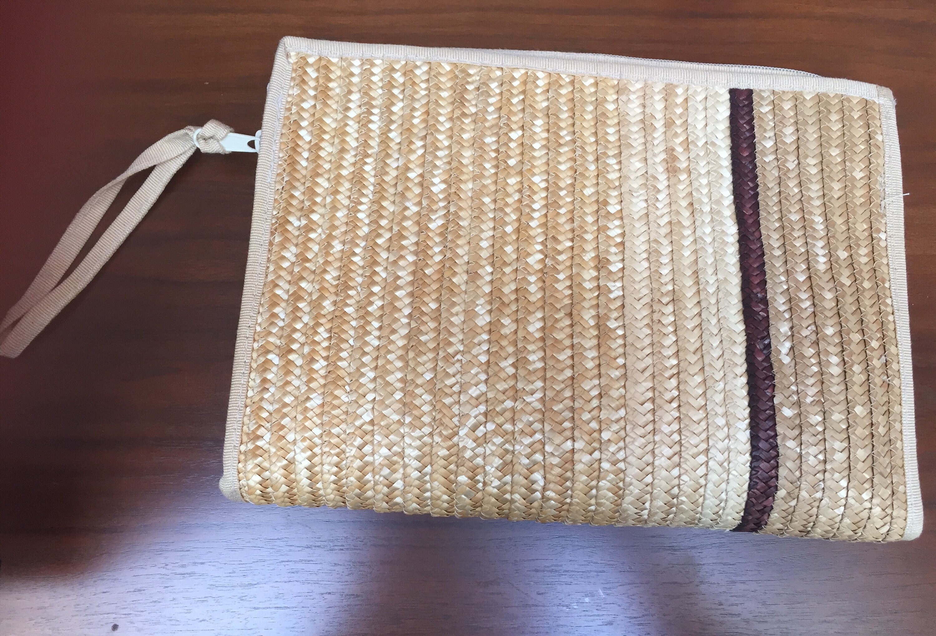 Vintage Woven Straw Clutch Bag Purse Wrist Strap Womens Etsy