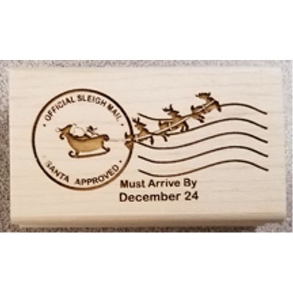 Sleigh Mail Postmark Rubber Stamp - 206H02