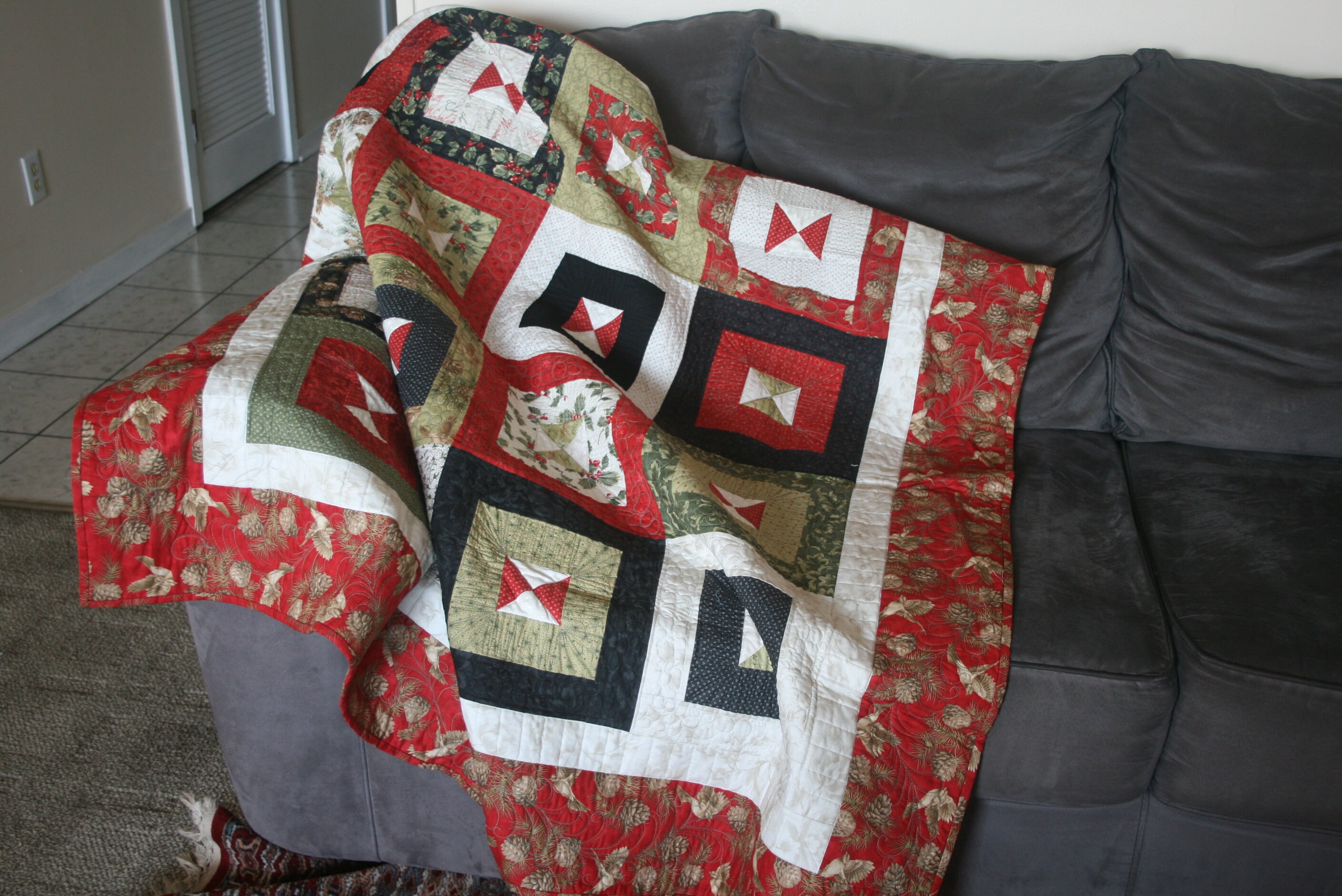 Christmas Quilt Holiday Couch Throw Warm Winter Farmhouse - Etsy