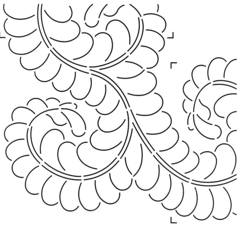 feather border stencil set traditional hand quilting template etsy