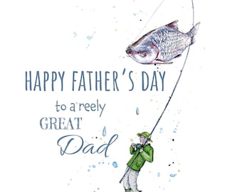 Fishing Card, Father's day fish, Funny Fishing Card,
