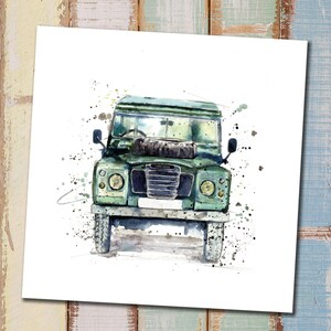 Landrover Land Rover Watercolour Card Landy Personalised ...